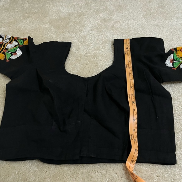 Black and Yellow Embroidered Chaniya Choli with Scarf - Picture 7 of 11